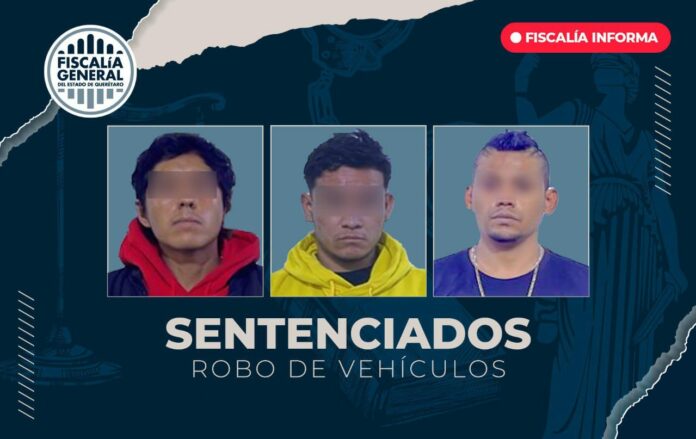 Caen 3 ladrones de vehículos en Querétaro: 41 años de prisión y reparación a víctimas