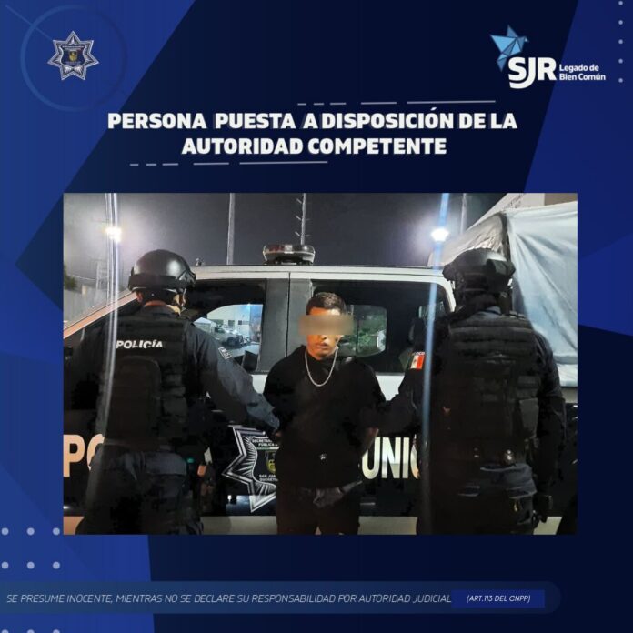 Policía municipal recupera motocicleta robada y detiene a sospechoso en La Llave, SJR