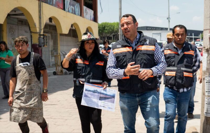 Supervisa Roberto Cabrera avance de rehabilitación en el Mercado Juárez