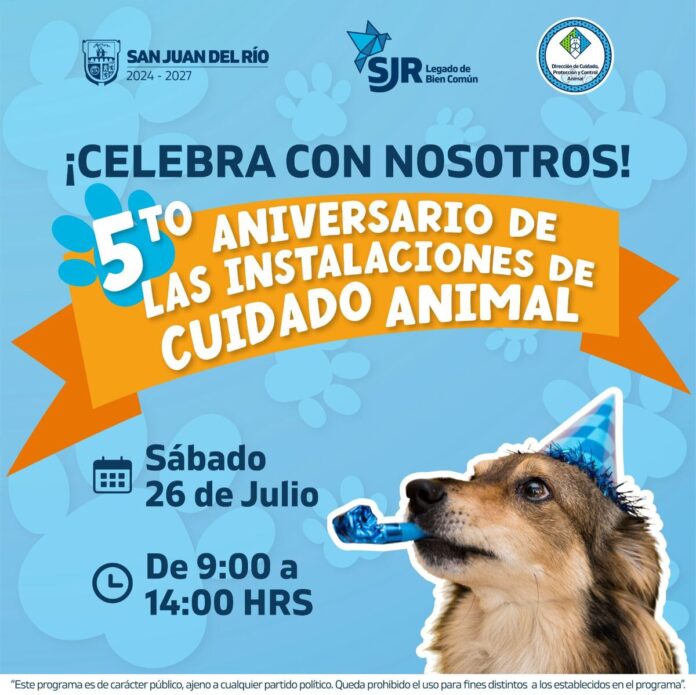 Cuidado Animal San Juan del Río invita a celebrar su 5to aniversario