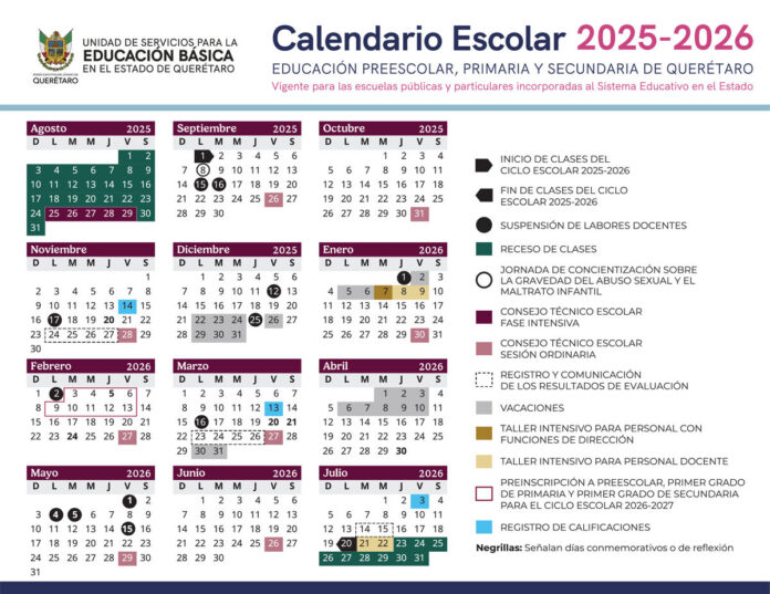 USEBEQ ajusta el calendario escolar 2025-2026