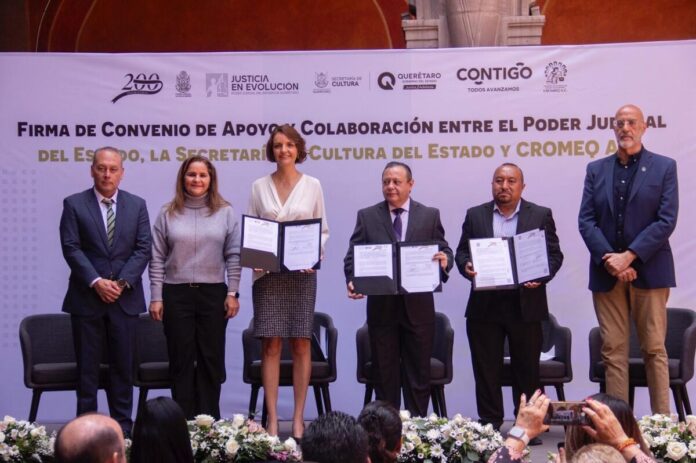 Firman convenio de colaboración SECULT, Poder Judicial del estado y CROMEQ
