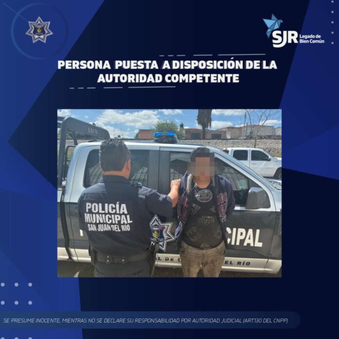 Elementos de la SSPM-SJR detienen a persona por abuso sexual y resistencia de particulares