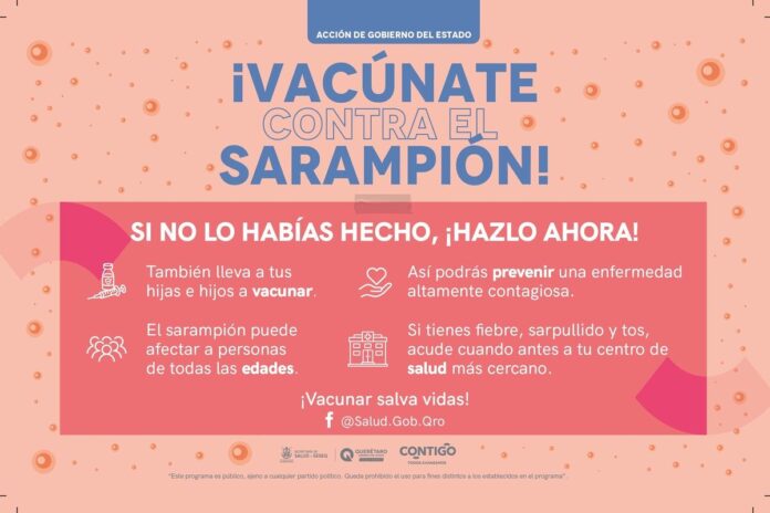 Fortalece SESA la vacunación contra el sarampión 