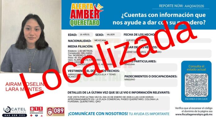 Localizan a una de las cuatro adolescentes con reporte de búsqueda en Querétaro