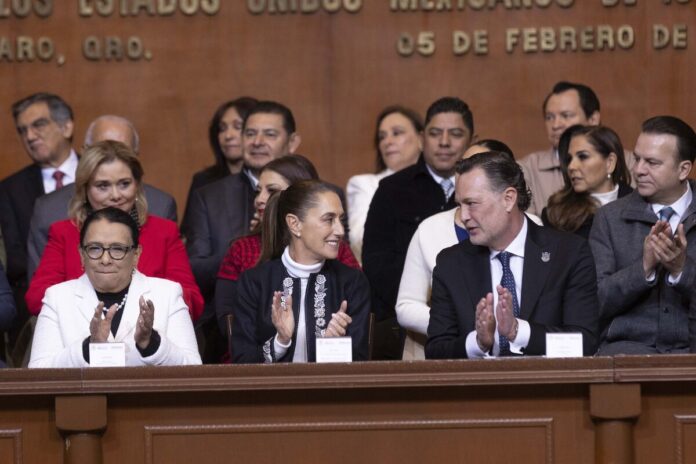 Mauricio Kuri y Claudia Sheinbaum cierran filas por la soberanía nacional en el 109 Aniversario de la Constitución