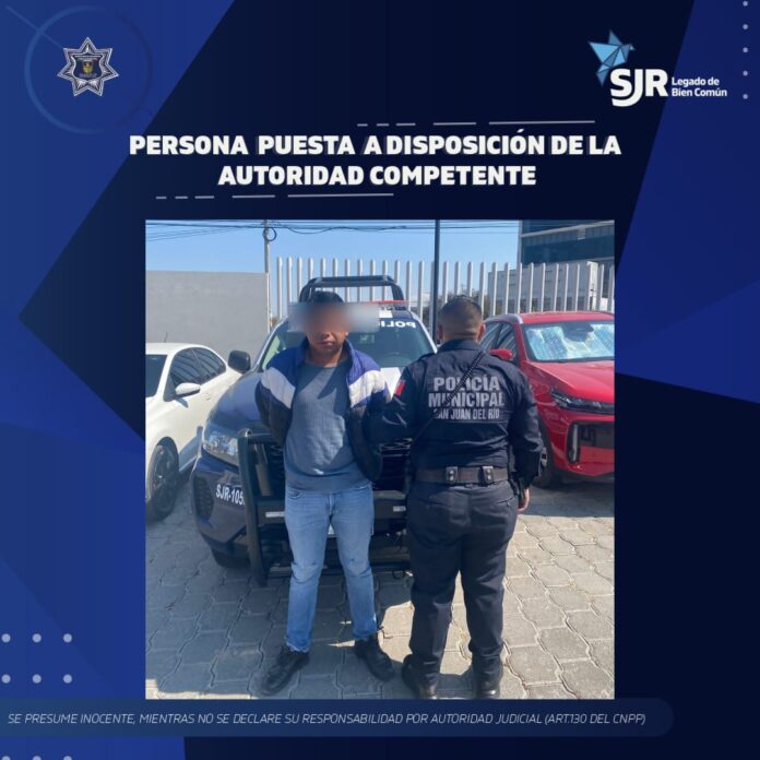 Oficiales de la SSPM-SJR detiene a sujeto por violencia de género y otros delitos