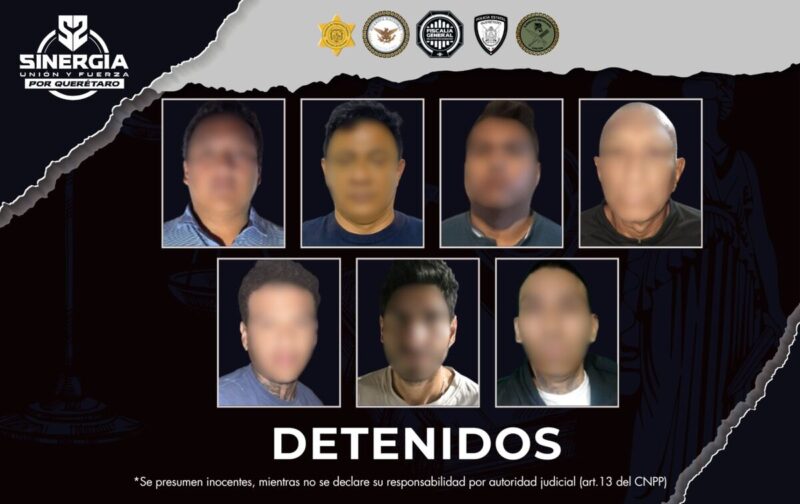 Fiscalía ejecuta 8 cateos en la capital de Querétaro y captura a 7 personas
