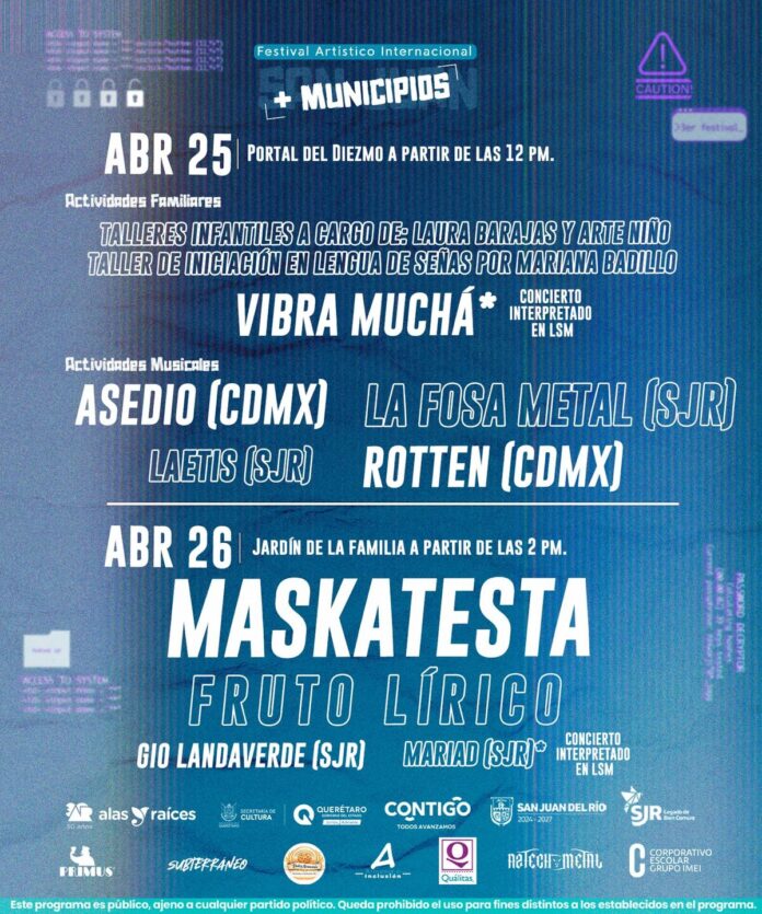 San Juan del Río será sede del Festival Artístico Internacional este 25 y 26 de abril