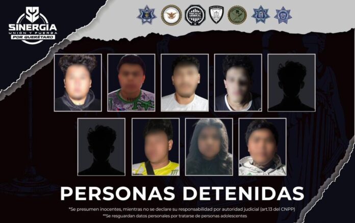 Operativo Sinergia deja 9 detenidos en el estado de Querétaro