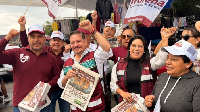 Piden comerciantes del Mercado Juárez menos trabas burocráticas ante Luis Humberto Fernández y Oscar Sandoval