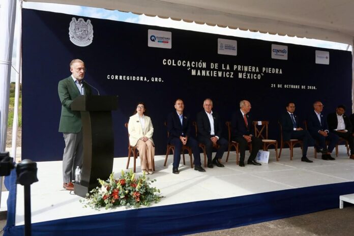 Colocan primera piedra de la planta de Mankiewicz en Corregidora